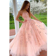 Camisole Ball Gown Long Tulle Lace Party Evening Gown