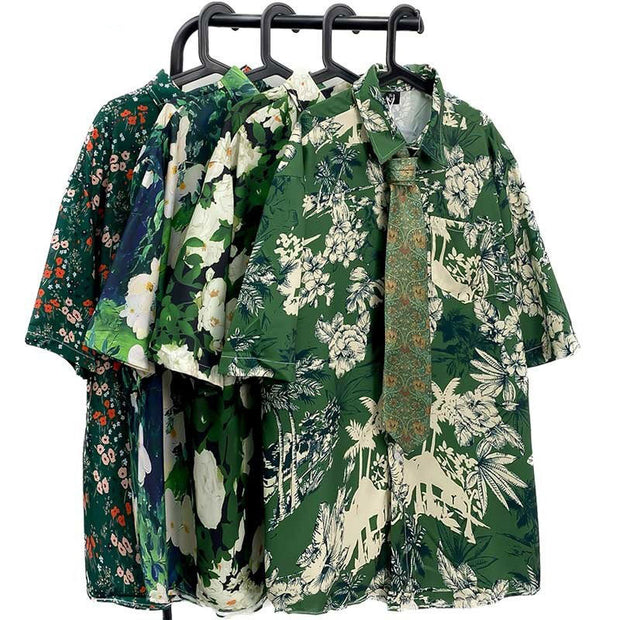 Vintage Oil Painting Floral Shirt For Men