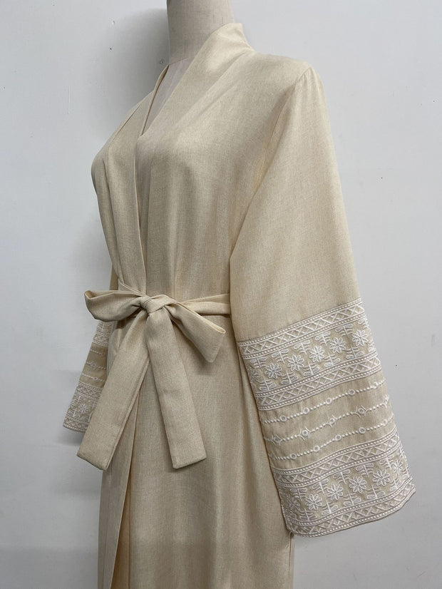 New Stitching Tied Cardigan Embroidery Dress