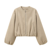 Women's French Design Soft Bomber Jacket Coat