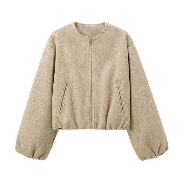 Women's French Design Soft Bomber Jacket Coat