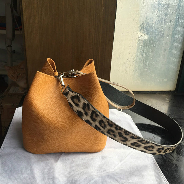 Fashion Leopard Print Bucket Designer cross body Bags For Women
