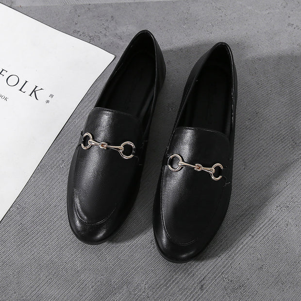 flat unisex leather shoes