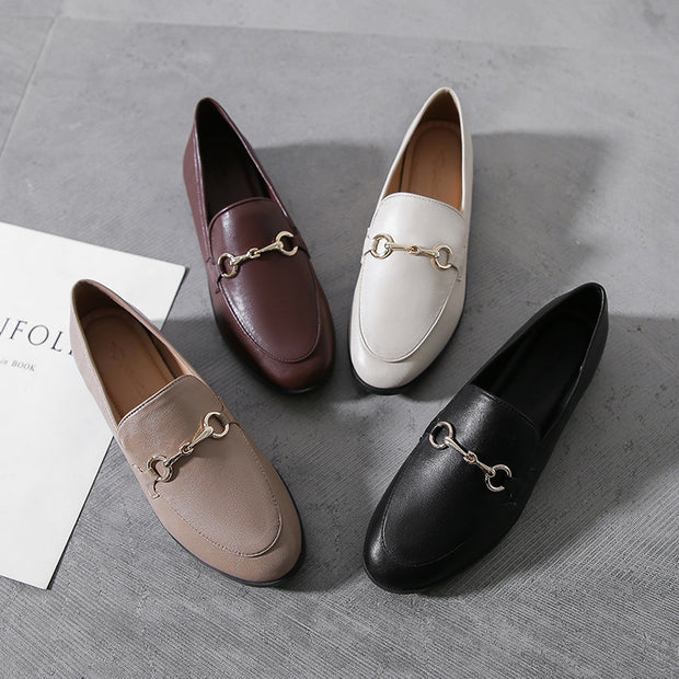 flat unisex leather shoes
