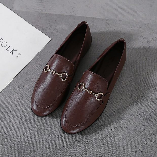 flat unisex leather shoes