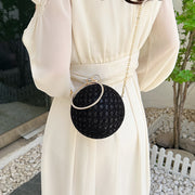 Diamond Retro Shoulder Bag Women's Crossbody Chain Round Bag