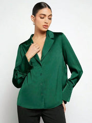 European And American Women's Clothing Minimalist Long Sleeve Shirt