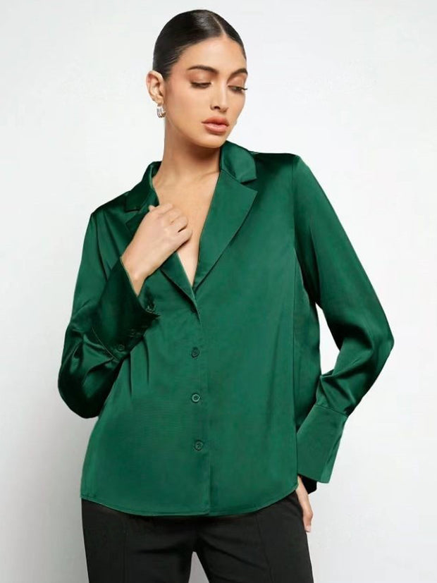 European And American Women's Clothing Minimalist Long Sleeve Shirt