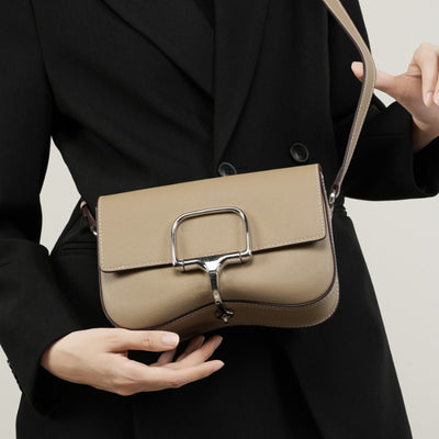 Leather Palm Print Shoulder Bag