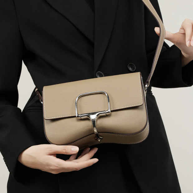 Leather Palm Print Shoulder Bag