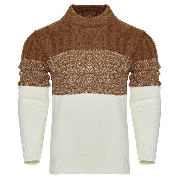 Men's Casual Long Sleeve Cable Knit Pullover Sweater