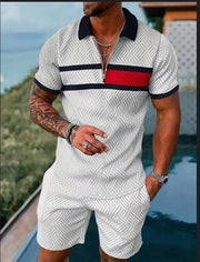 Polo Shirt Sports Short Sleeve Shorts  For Men