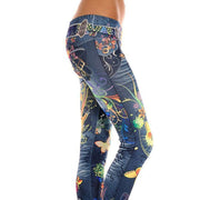 Denim Printed Leggings