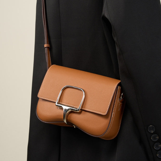 Leather Palm Print Shoulder Bag