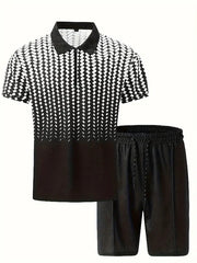 Polo Shirt Sports Short Sleeve Shorts  For Men
