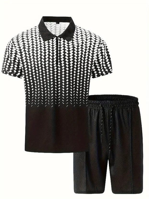 Polo Shirt Sports Short Sleeve Shorts  For Men