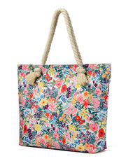 Art Flower Pattern Beach Bags For Women Tote Waterproof and Sand proof