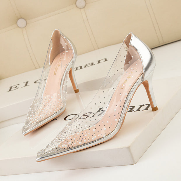 Transparent Rhinestone heel