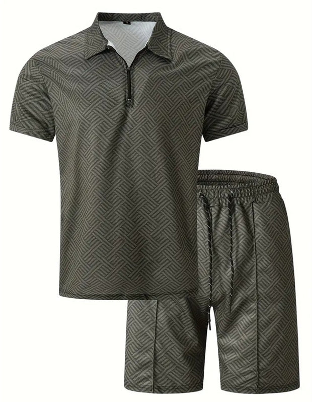 Polo Shirt Sports Short Sleeve Shorts  For Men