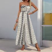 Women's Sleeveless Tube Top Printed Jumpsuit