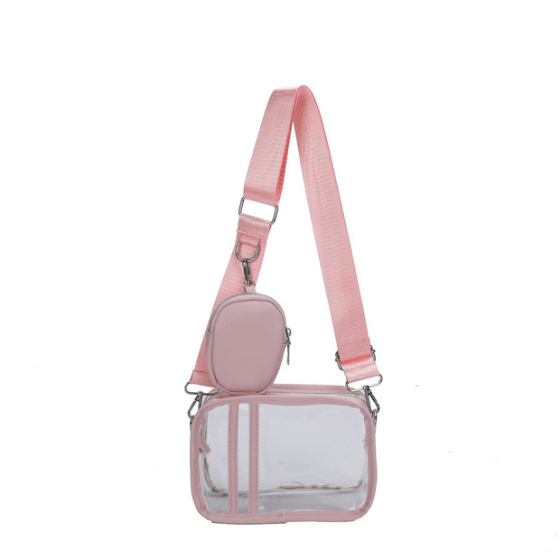 Women's Simple Transparent Shoulder Bag Fashion Messenger Bag