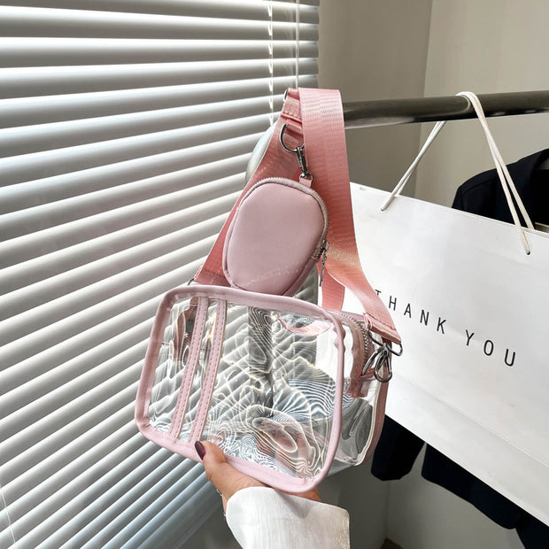 Women's Simple Transparent Shoulder Bag Fashion Messenger Bag