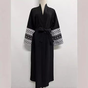 New Stitching Tied Cardigan Embroidery Dress