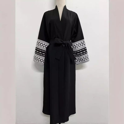 New Stitching Tied Cardigan Embroidery Dress