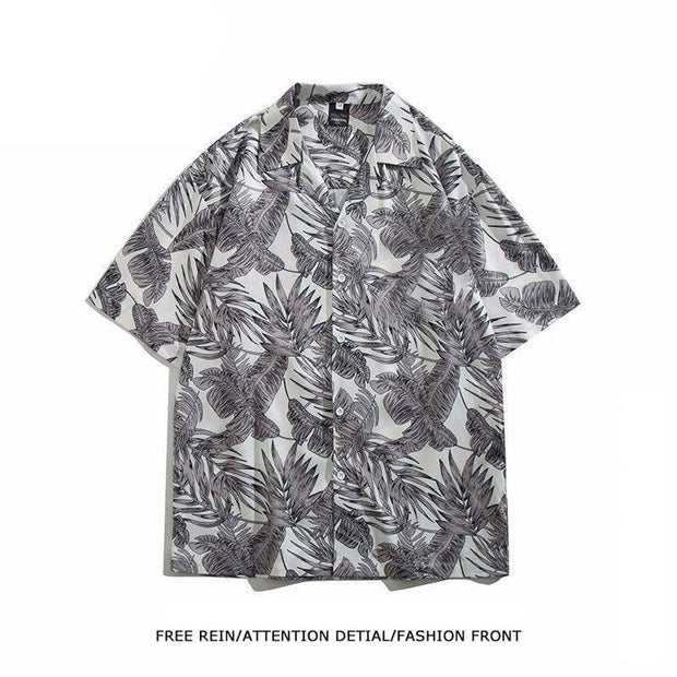 Vintage Oil Painting Floral Shirt For Men