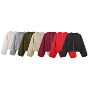Women's French Design Soft Bomber Jacket Coat