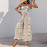Women's Sleeveless Tube Top Printed Jumpsuit