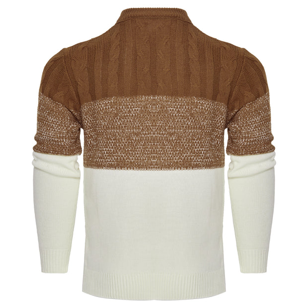 Men's Casual Long Sleeve Cable Knit Pullover Sweater