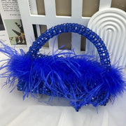 Large Ostrich Feather Handmade Beaded Feather Handbag