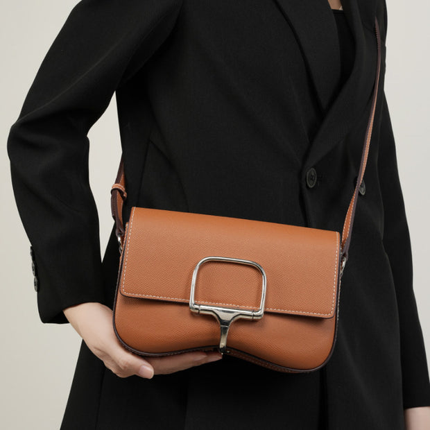 Leather Palm Print Shoulder Bag