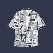 Vintage Oil Painting Floral Shirt For Men