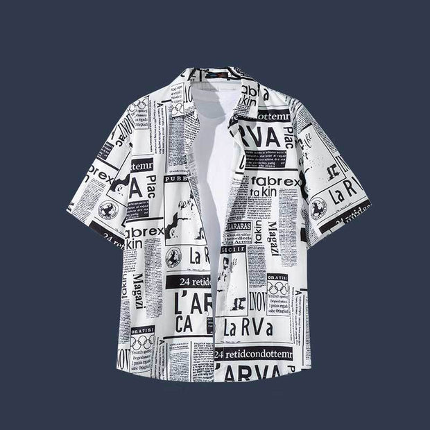 Vintage Oil Painting Floral Shirt For Men