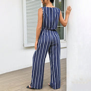 High-Rise Slim Flare Pants Summer Two-piece Set