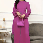 Ladies' Elegant Temperament, Ring Belt, Versatile Long Sleeved Jumpsuit