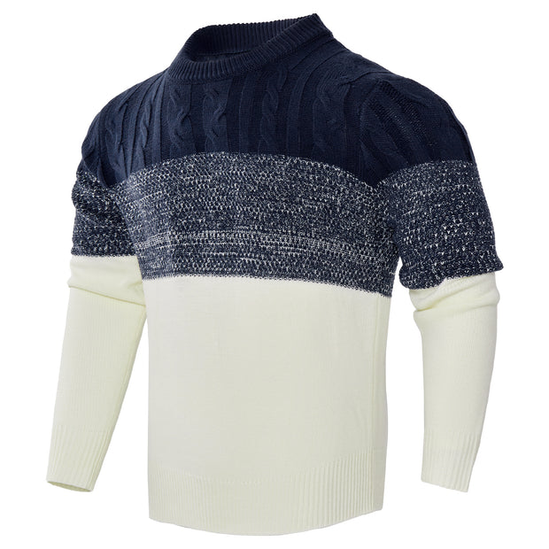 Men's Casual Long Sleeve Cable Knit Pullover Sweater