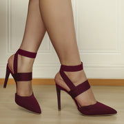 Elastic Band Stretch High Heels Pointed Sandals