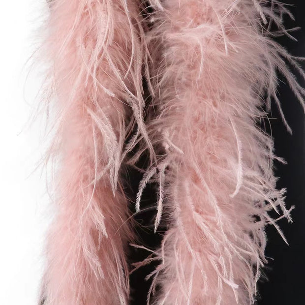 Large Ostrich Feather Handmade Beaded Feather Handbag