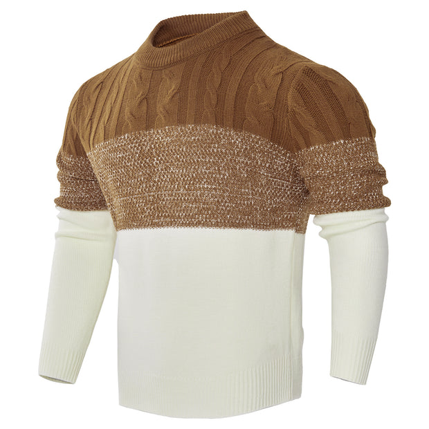 Men's Casual Long Sleeve Cable Knit Pullover Sweater