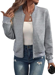 Zipper Pocket Comfort And Casual Women's Long Sleeve Jacket