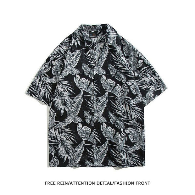 Vintage Oil Painting Floral Shirt For Men