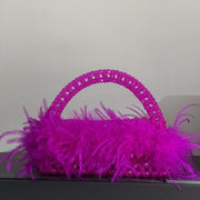 Large Ostrich Feather Handmade Beaded Feather Handbag
