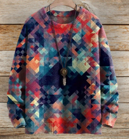 Fashion Floral Print Long-sleeved Women's Sweater
