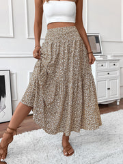 Small Floral Three-layer Long Patchwork Skirt
