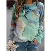 Fashion Floral Print Long-sleeved Women's Sweater