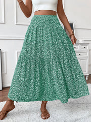 Small Floral Three-layer Long Patchwork Skirt