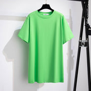 Extra Large Flattering Loose Mid-length Short-sleeved T-shirt For Women